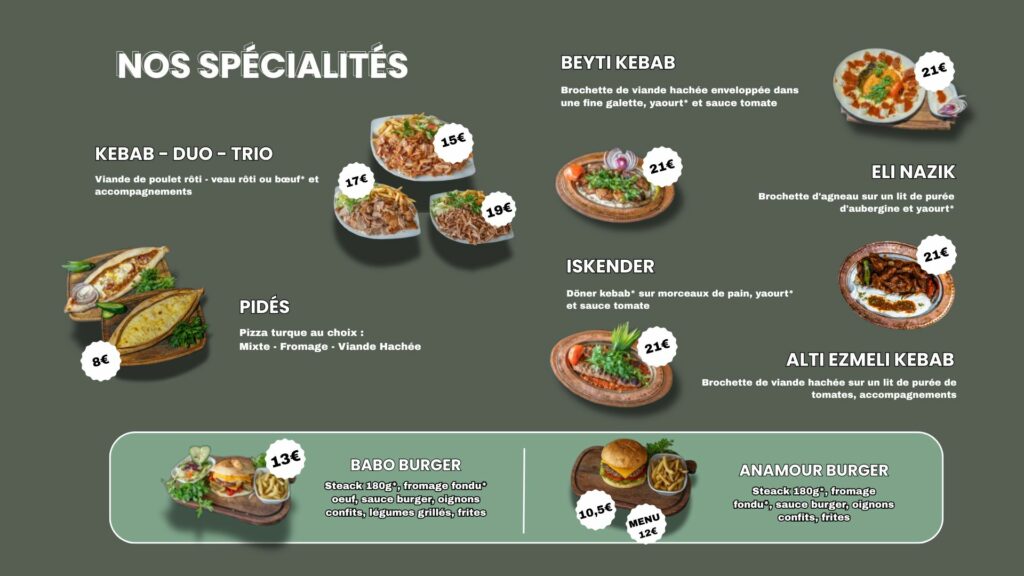 menu spécialtés